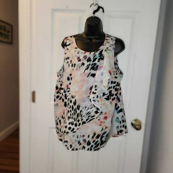 Apt. 9 XL Sleeveless Blouse |‎ Pink Animal Print | Flowy & Lightweight - Picture 12 of 12